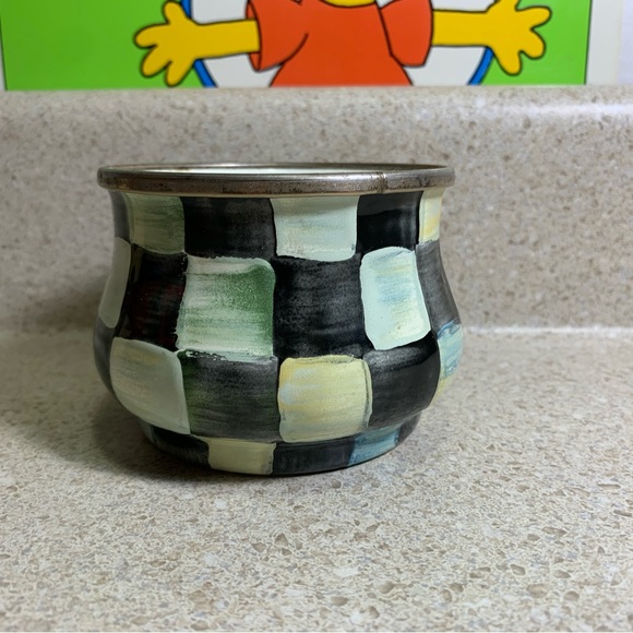 MacKenzie-Childs Other - MacKenzie-Childs Checkered Pot - Black, White, Cream